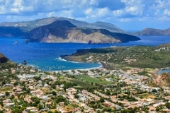 Landscape view of Lipari islands in Sicily, Italy
